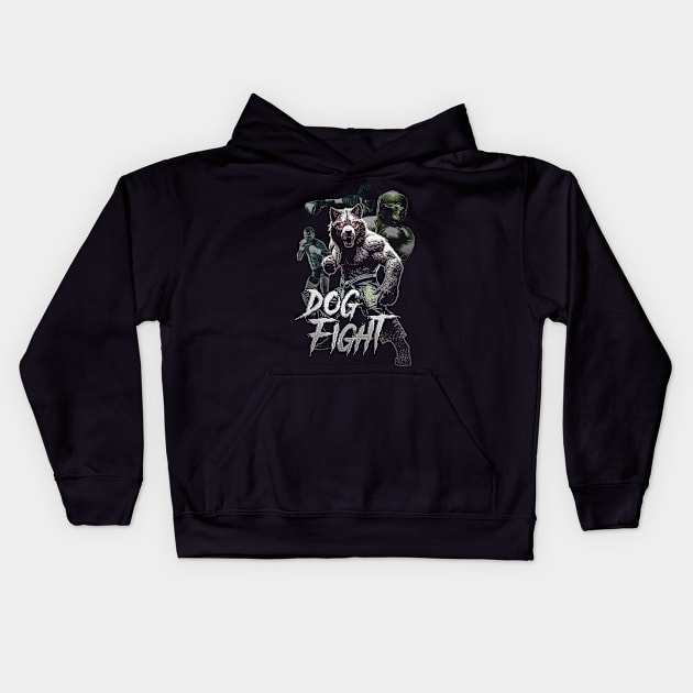 Dog Fight! Kids Hoodie by Mycelium Athenaeum